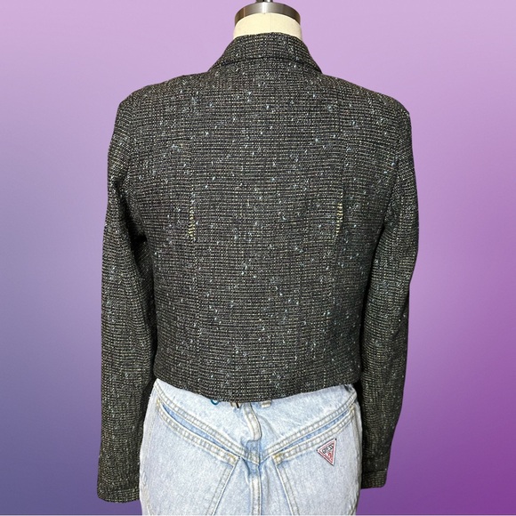 Cropped tweed moto jacket - Picture 4 of 8
